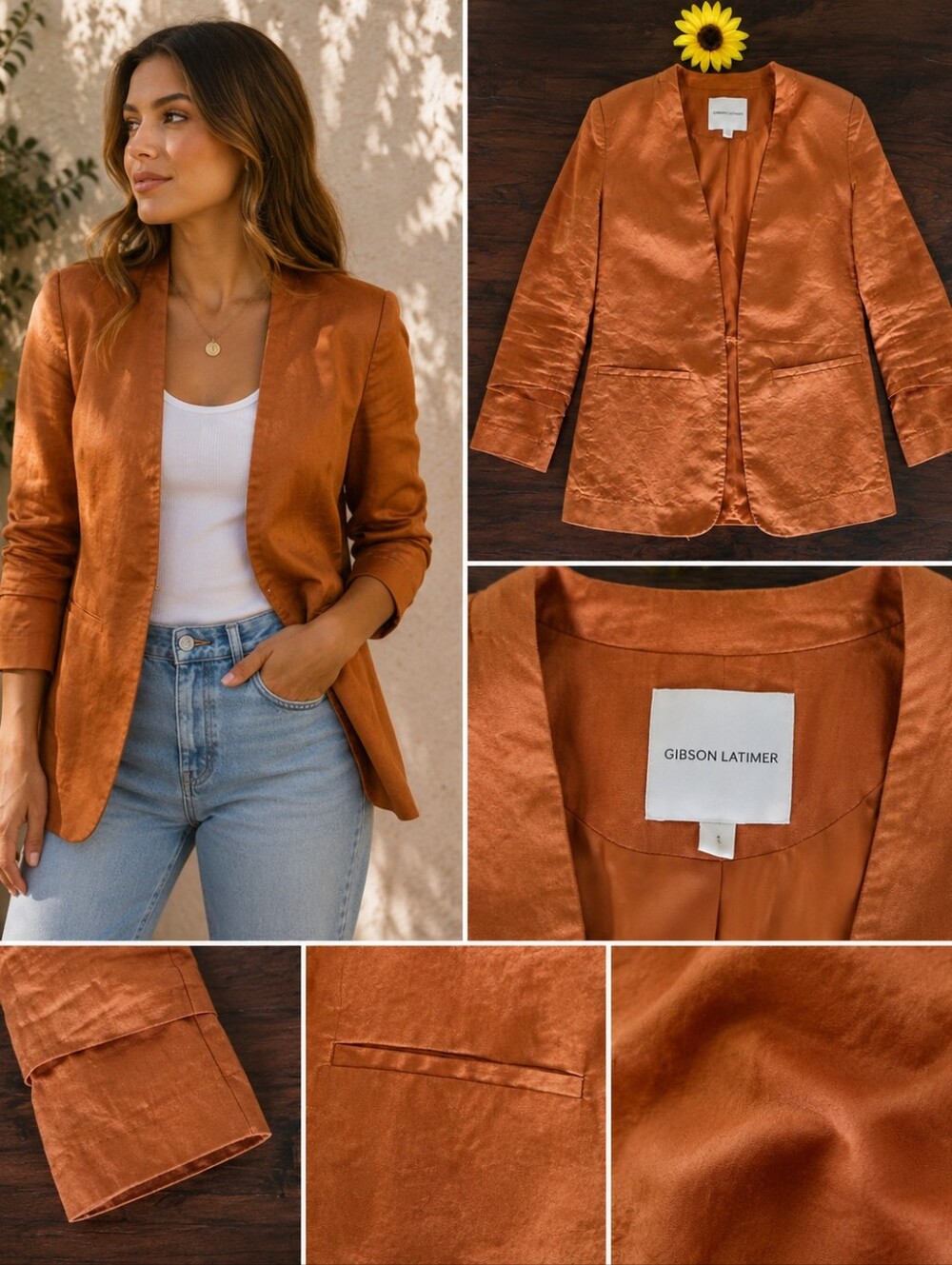 GIBSON LATIMER Women's Orange Blazer ♠️